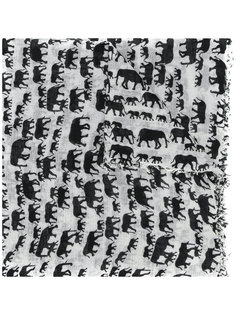 шарф с необработанными краями и принтом слонов Hemisphere