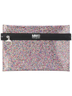logo print glittery pouch Mm6 Maison Margiela