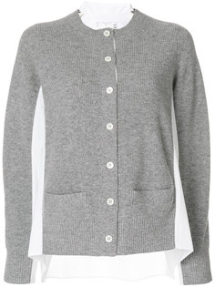 contrasting panel cardigan Sacai