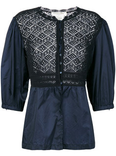 блузка с кружевной вставкой  Christian Dior Vintage