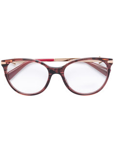 wood effect round glasses Bulgari