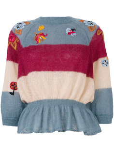 топ с вышивкой и оборкой  Red Valentino