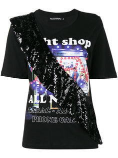 Night Shop T-Shirt with Sequin Frill Filles A Papa
