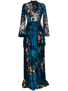 long devoré velvet dress Alberta Ferretti