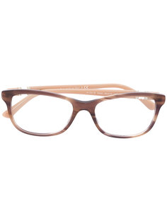wood effect squared glasses Bulgari