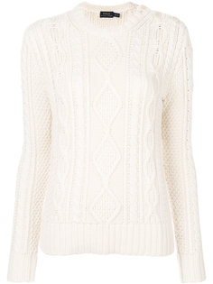 джемпер с круглым вырезом и узором косы Polo Ralph Lauren