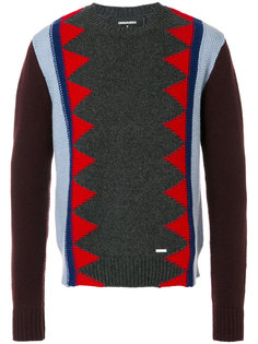 contrast knit patterned sweater Dsquared2