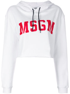 укороченная толстовка с логотипом  MSGM