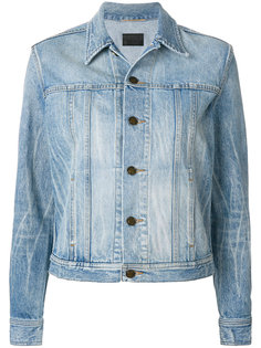 martini cat print denim jacket Saint Laurent