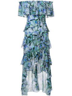 платье с оборками Badgley Mischka