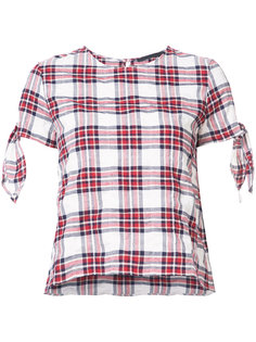 блузка в клетку с рукавами на завязках Jenni Kayne