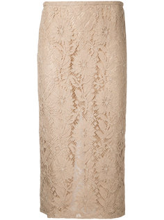 floral embroidery skirt Rochas