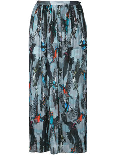 bird print pleated skirt  Markus Lupfer