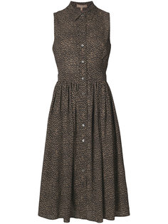 платье с леопардовым узором и сборками Michael Kors