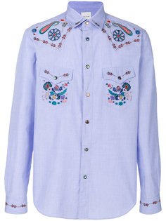 рубашка с цветной вышивкой Paul Smith