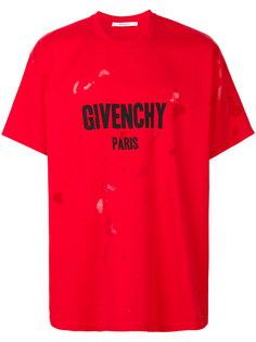 Columbian-fit distressed logo print T-shirt Givenchy
