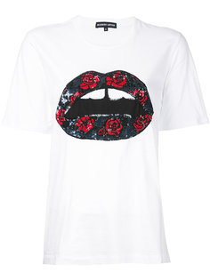 sequin lip rose patch T-shirt  Markus Lupfer