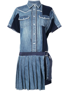 джинсовое платье с плиссировкой Sacai