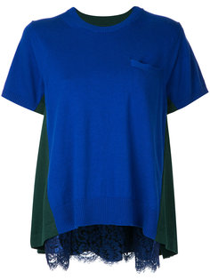 свитер с кружевной отделкой Sacai