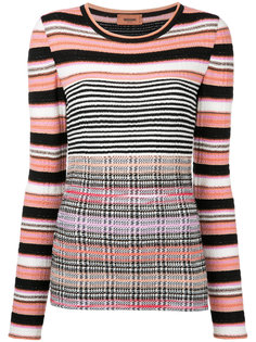 striped longsleeved knitted blouse Missoni
