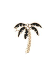 брошь в виде пальмы с жемчугом CC Chanel Vintage