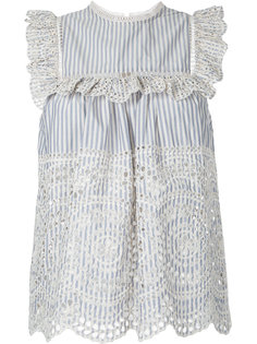 striped broderie anglaise top Zimmermann