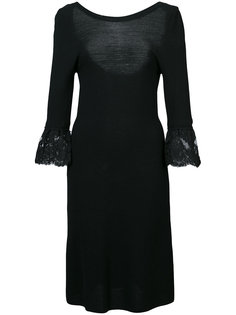 платье с кружевными манжетами Oscar de la Renta