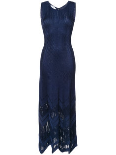 длинное платье в елочку Oscar de la Renta