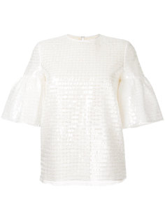 puffed sleeve sequin top Huishan Zhang