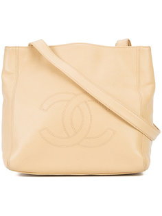 сумка-тоут с тисненым логотипом Chanel Vintage