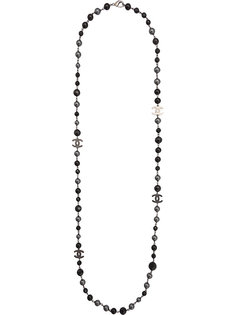 ruthenium bead CC long necklace Chanel Vintage