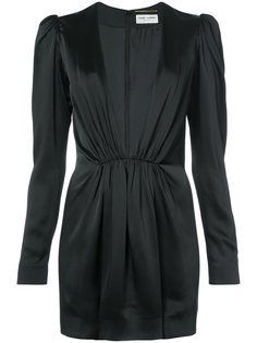 платье мини с глубоким V-образным вырезом Saint Laurent