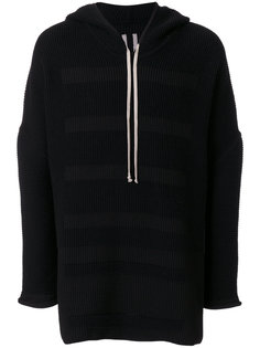 striped knitted hoodie Rick Owens