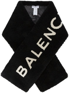 шарф с логотипом из овчины Balenciaga