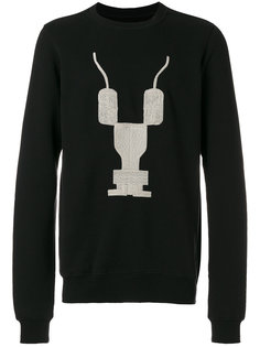 patterned crew neck sweatshirt  Rick Owens DRKSHDW
