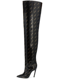 Slash cuissard logo boots Balenciaga