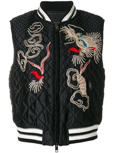 дутая куртка с вышитым драконом  Ermanno Scervino