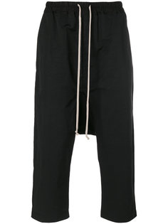 укороченные брюки с заниженным шаговым швом  Rick Owens