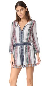 alice + olivia Nance Embroidered Long Sleeve Romper