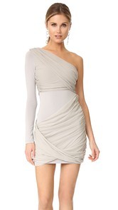 alice + olivia Crissy Wrap One Sleeve Goddess Dress