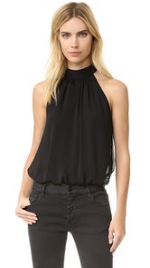 alice + olivia Maris Gathered Halter Top