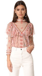 Anna Sui Digital Lace Chiffon Top