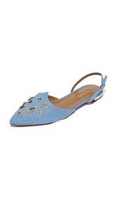Aquazzura Nairobi Embroidery Sandal Flats