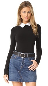 alice + olivia Becker Optional Collar Bodysuit