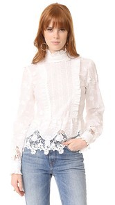 Anna Sui Daisy Fields Eyelet Top