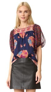 Anna Sui Bouquet Scarf Print Blouse