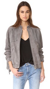 ANINE BING Fringe Bomber Jacket