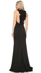 Badgley Mischka Collection Ruffle Back Gown