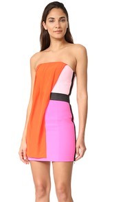 Barbara Bui Strapless Multicolor Dress