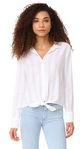 Bella Dahl Tie Front Button Down Blouse